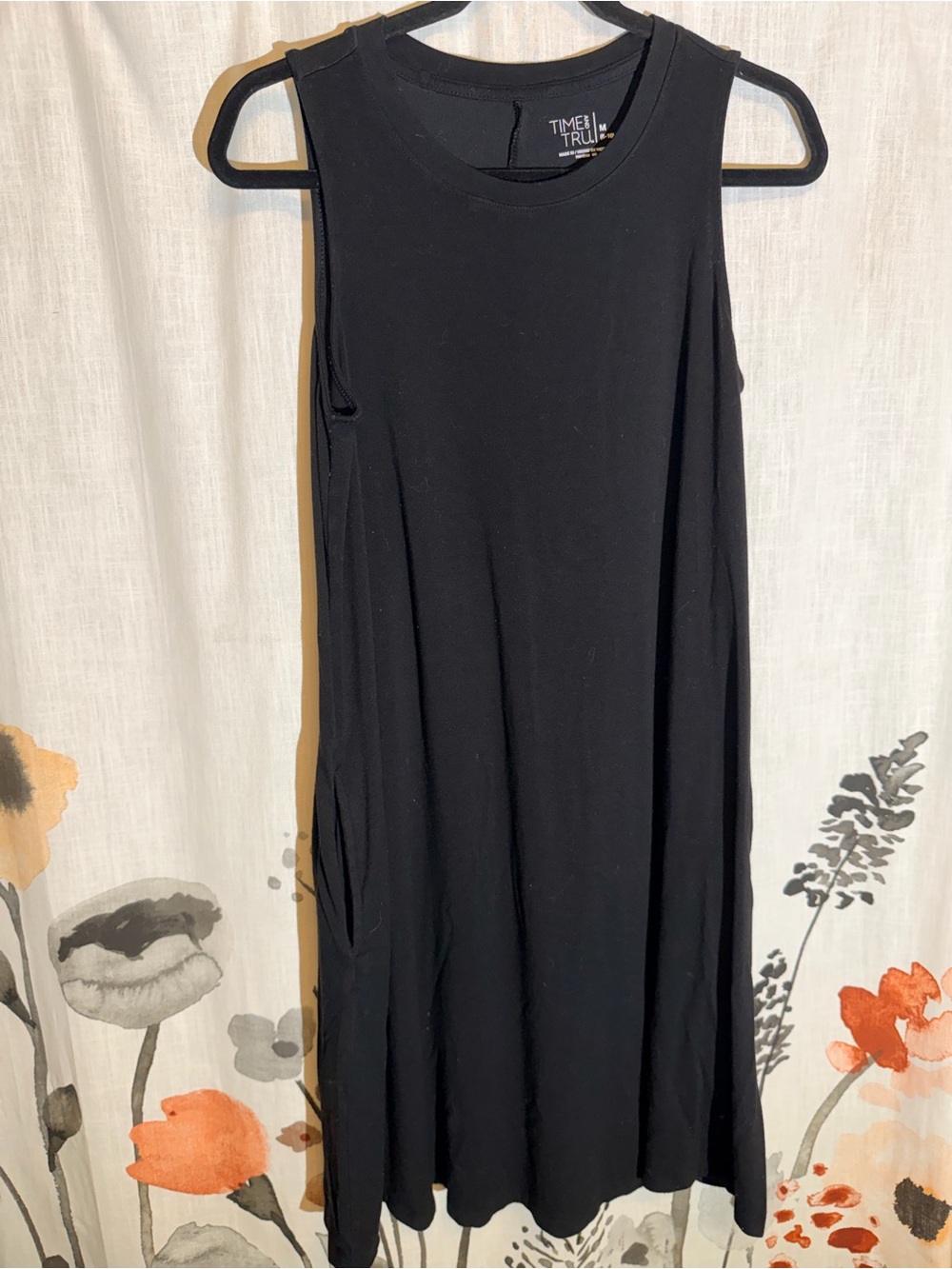 Time and Tru Black Sleeveless Swing Dress – Size Medium (8-10) - Picture 3 of 7
